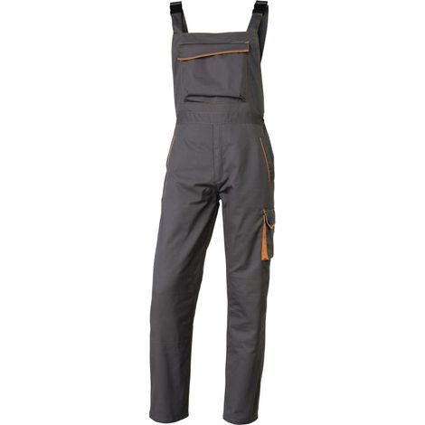 SALOPETTE DE TRAVAIL DELTA PLUS PANOSTYLE® POLYESTER COTON GRIS / ORANGE- M6SALGO0 50/52 (2XL) (1/4)