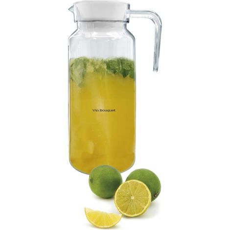 Pichet Rectangulaire Acrylique 1000ml Avec Couvercle Hermétique Pour Eau Et Jus