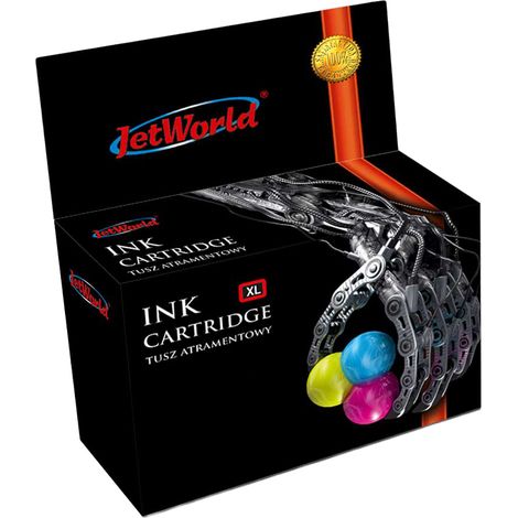 JetWorld Tri-Color HP 62XL Tintenpatrone, wiederaufbereitet (zeigt Tintenstand an) C2P07AE