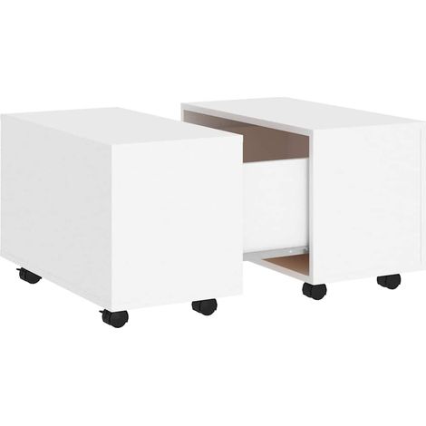 Maison Exclusive - Table basse blanc 60x60x38 cm bois d'ingénierie (1/5)