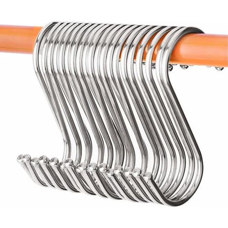 Lot de 30 Crochets en S pour Suspension, 9.5 cm Crochets S, Crochet Cuisine en Forme de S en Acier Inoxydable, Crochets de Suspension en S Multi-usages pour Cuisine, Salle de Bain, Garde-robe (1/5)