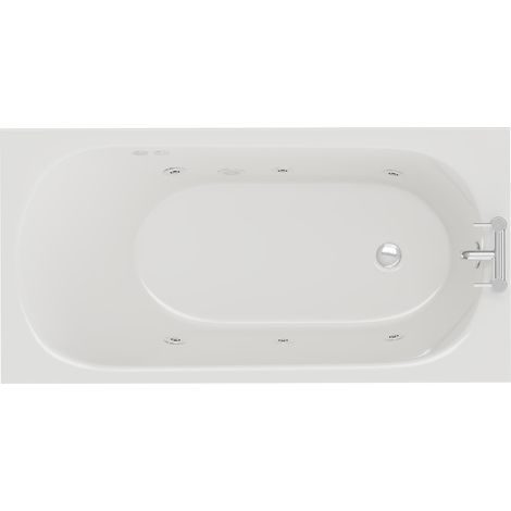 Compact 1400mm x 700mm 6 Jet Chrome Flat Jet Single Ended Whirlpool Bath (1/5)