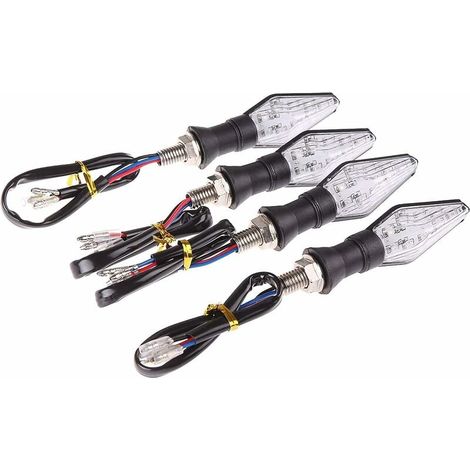 Clignotant Moto - LED Bicolore 12 V - 12 LED par Feu - Noir - 4 Pièces (1/5)
