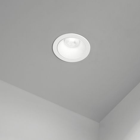 Faretto Incasso Moderno Oasis Metallo Bianco 1 Luce Gu10 Fisso Ip20 D9