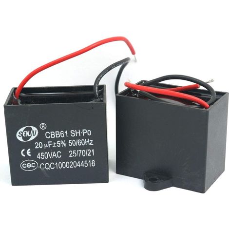 2 Stück CBB61 20uF 450V AC 50/60Hz Lüftermotor-Stromkondensator (1/5)