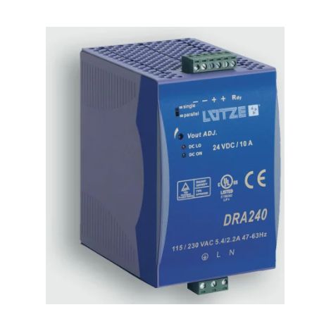 LUTZE 722759 DRA240-24B Power Supply - 10A - 24V - 240W