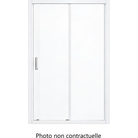Paroi de Douche Coulissante à 2 Vantaux 195x114-120cm NOVELLINI Odéon Profilés Blanc - BYO12P114-1A (1/2)