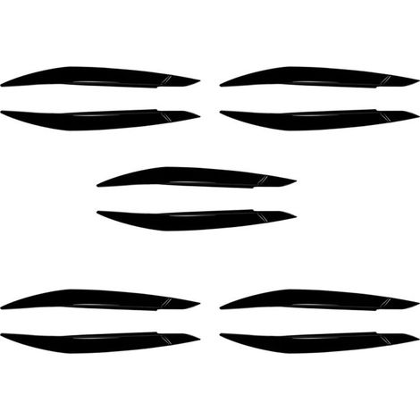 10x Embellecedores de cubierta para faros delanteros de coche para X6 E71 2008-2014 Cubiertas negras para párpados de faros delanteros de coche