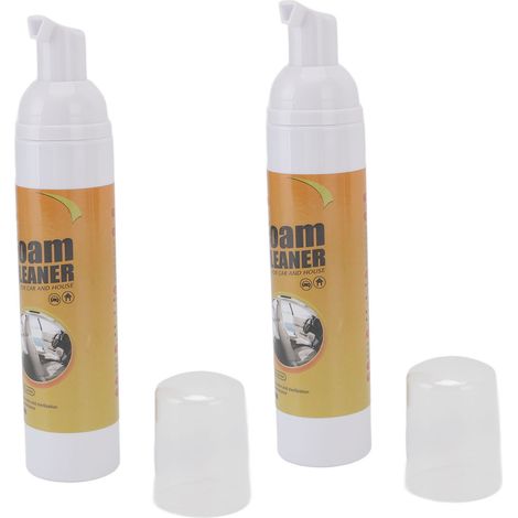 Lot de 2 boîtes de 100 ml de nettoyant moussant en spray, mousse nettoyante douce, nettoyant intérieur multifonctionnel pour voiture et maison (1/5)