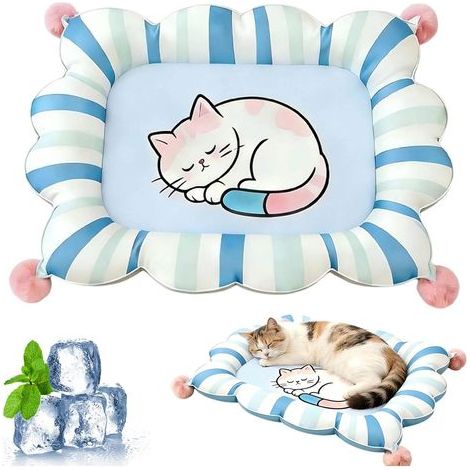 Tapis rafraîchissant en gel auto-rafraîchissant pour chats et chiens, résistant aux rayures, imperméable, pour canapé et intérieur, 47 x 67 cm (bleu) (1/5)
