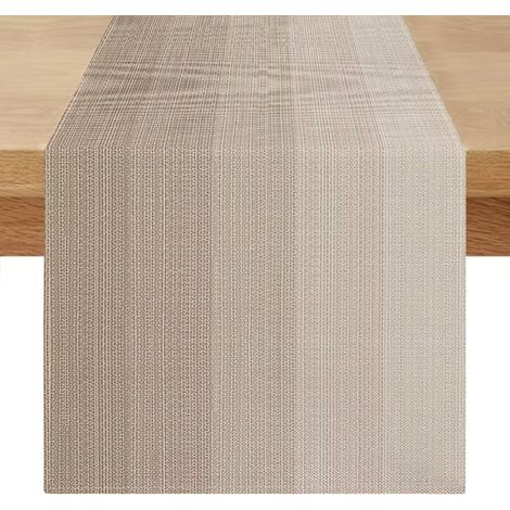 Chemin de Table Lin Beige-Marron 40×140 cm