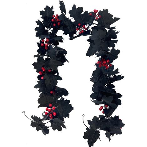 Pianta pendente con foglie artificiali - Frutti rossi e neri