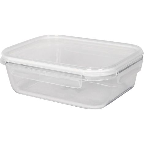 Boîte de conservation alimentaire en verre 1,5 L transparente avec couvercle blanc étanche, boîte repas réutilisable pour déjeuner, céréales, usage bureau, poids total 0,85 kg (1/5)