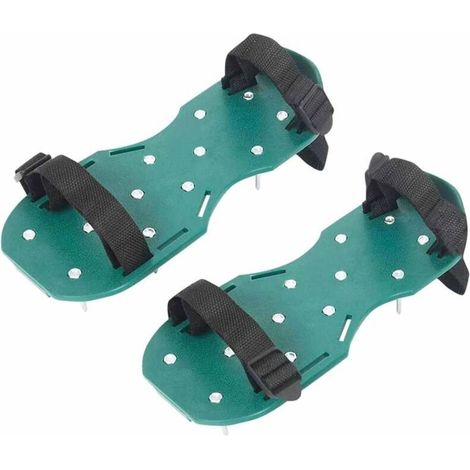 Aérateur de pelouse, chaussures de jardin fermées, chaussures pour aérateur de pelouse, aérateur de pelouse et outil de décompactage, chaussures à crampons pour jardin ou cour