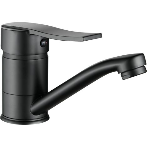 Grifo para lavabo de pie KUCHINOX MADERA negro con caño giratorio (1/2)