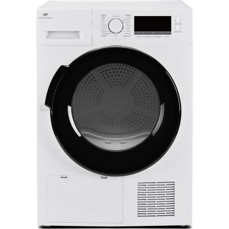 Continental Edison – Sèche-linge pompe à chaleur 8 kg CESL8PCWD – Classe D – 60 cm – Séchage respectueux des textiles délicats – Design blanc élégant