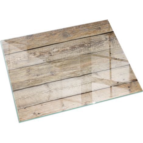 Plaque de protection de sol en verre trempé pour cheminée ou poêle à bois pare-feu contre les étincelles Texture de planches de bois 60x40