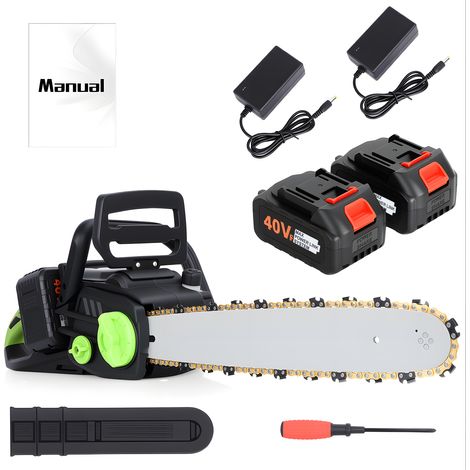 Tronçonneuse Électrique Sans Fil 1800W – FIANAO – Moteur Brushless, Chaîne 16’’ 41cm, Vitesse 17000RPM, Réglage Chaîne Sans Outil, 2 Batteries 1.5Ah (1/5)
