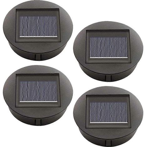 Lot de 4 lampes solaires de rechange avec ampoules LED, abat-jour solaire de rechange, couvercle de lanterne solaire LED pour lanterne de jardin suspendue extérieure (1/5)