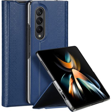 Custodia per telefono in vera pelle con supporto per Samsung Z Fold4 5G, design a portafoglio e protezione antiurto. (1/2)