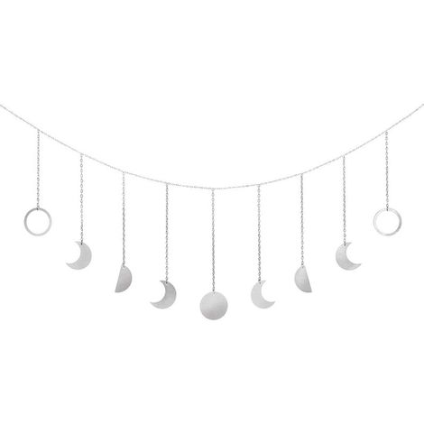 Wandgirlande mit Mondphasen – Boho-Dekoration für Schlafzimmer, Wohnzimmer, Büro – 200 cm Metallkette – 1 Stück (1/5)
