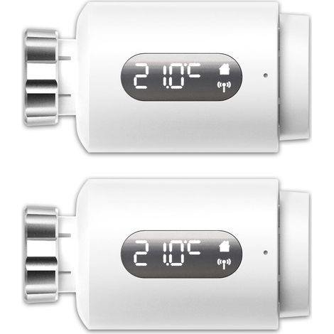 Tête Thermostatique Connectée Intelligente Wi-FI Accessoire pour têtes de radiateurs, Contrôle de l'APP Smart Life, Affichage Digital Clair (1/5)