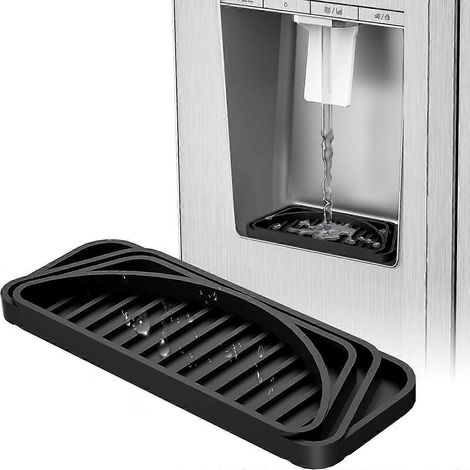 Bac récupérateur d'eau pour réfrigérateur, bac 2 en 1 découpable, protection anti-éclaboussures, tapis anti-déversement rectangulaire et semi-circulaire pour réfrigérateur (1/5)