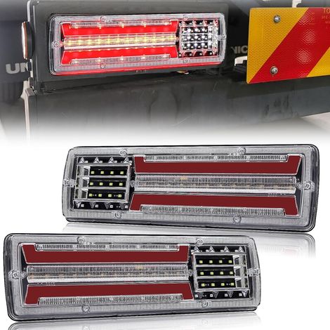 12V Led Feux Arrière de Remorque,Multifonctionnel Feu Arrière LED Feu Stop Clignotants Inversés pour Camion Remorque Caravane Tracteur (1/5)