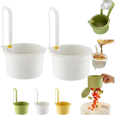 Lot de 2 Panier évier, Design Push-to-dump, Filtre autonettoyant, Cuisine salle de bain (1/5)