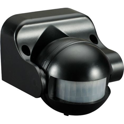 Capteur infrarouge de corps humain Detecteur de mouvement extérieur, distance détection 12 m en champ libre, angle 180°, IP44,capteur infrarouge(Noir)-DOU