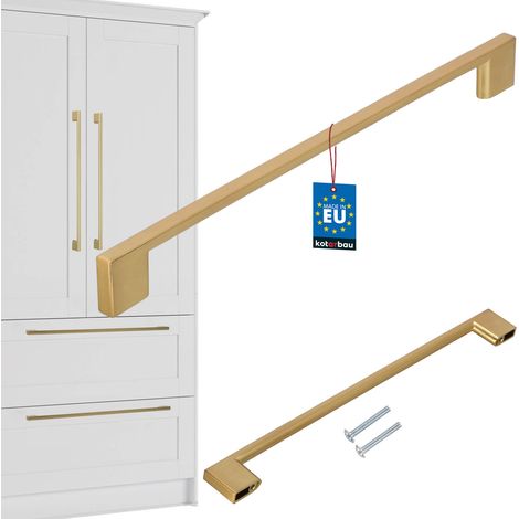 Tirador para muebles de cocina KOTARBAU® Clásico Moderno Oblongo Largo Oro Mate 289 MM Espacio entre 256 MM
