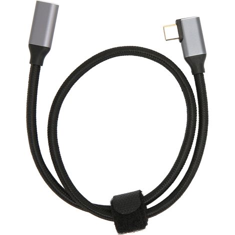 Câble USB-C Mâle à Femelle 90° 100W 10Gbps 4K 60Hz 0,5m Charge Rapide 3.1 Gen 2 (1/5)