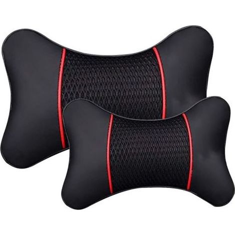 Coussin appui-tête de voiture en cuir, repose-cou de sécurité pour siège auto, dimensions 28 x 18 cm, soutien pour dossier et protection du cou (1/5)
