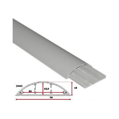 Tira Canaleta 2 mtrs Suelo JSL 70x18mm Gris (1/2)