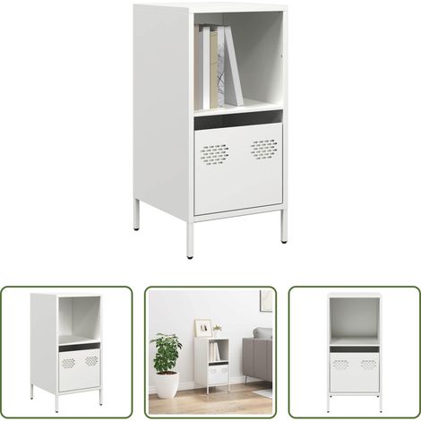 vidaXL Metallregal -  Sideboard Weiß 35x39x73,5 cm Kaltgewalzter Stahl (1/5)