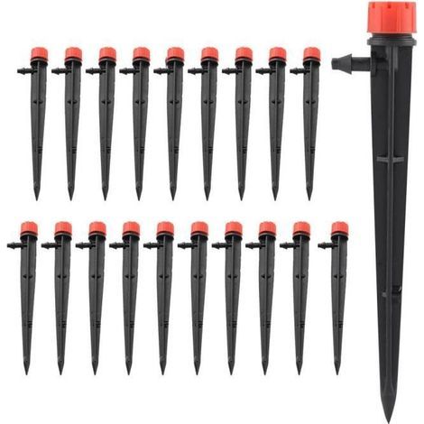 Gartentrimmer, 20 Stück, verstellbare Tropfbewässerung mit 8 Wasserauslässen, Gartenbewässerungs-Tropfset (1/4)
