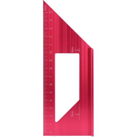 45°/90° T-Winkelmesser, gerades Lineal, 3D-Gehrungswinkel-Messwerkzeug für die Holzbearbeitung (Rot) (1/5)