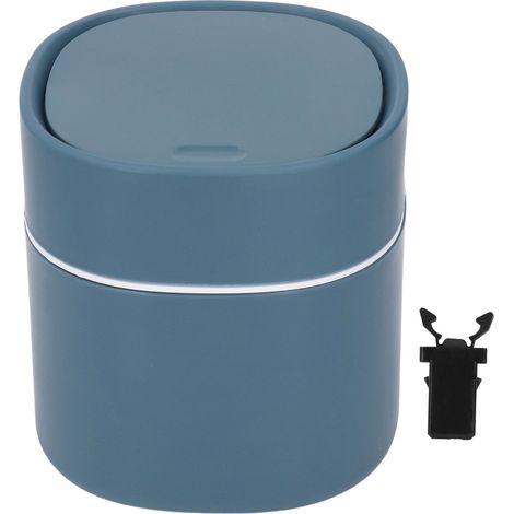 Mini-Tischabfalleimer mit Deckel für Abfall und Unrat, ideal für Couchtisch, Schminktisch und Arbeitsplatte – Blau (1/5)