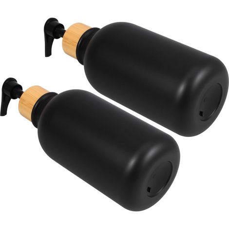 Set aus 2 mattierten, tierförmigen Spendern mit Bambuspumpe, tragbar für Duschgel, Handseife oder Öl