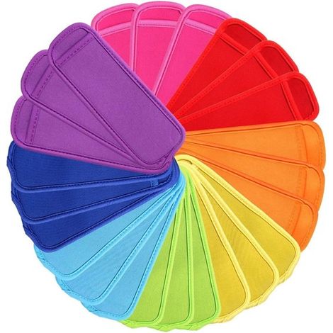 24 Eisstielhalter wiederverwendbar 8 Farben für Kinder (1/5)