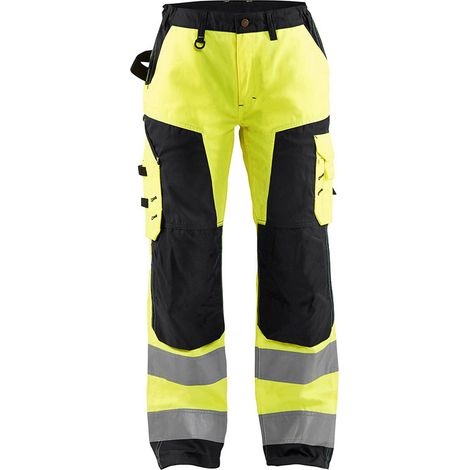 Pantalon de travail haute visibilité femme 7155 - Jaune fluo/Noir 2XL - FR(50) - SE(C48) - Standards (1/4)