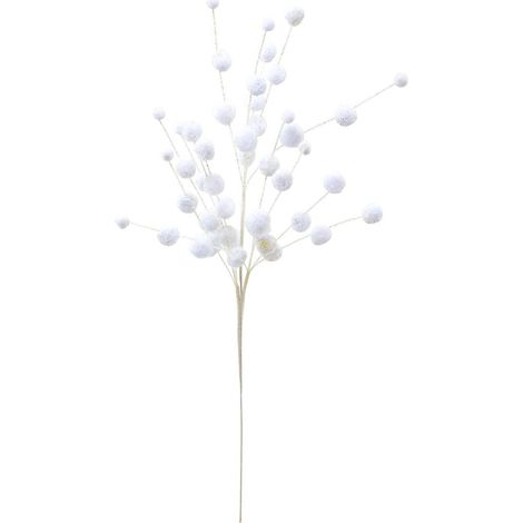 Rama decorativa con bolas de algodón. Altura: 68 cm - Atmosphera créateur d'intérieur (1/2)