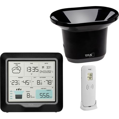 TFA Dostmann RAIN PRO 35.1160.01 Funk-Wetterstation Vorhersage für 12 bis 24 Stunden Anzahl Sensoren (1/5)
