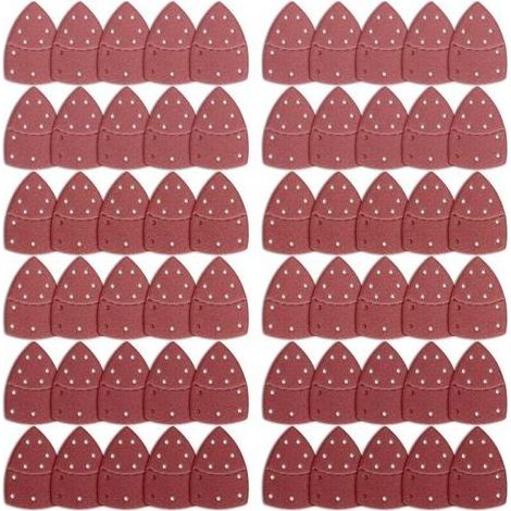 60 Feuilles Abrasives pour Ponceuse,Triangles Papier Poncage Ponceuse Mouse,Papier Abrasif pour Ponceuse à Souris pour Ponceuses Bosch Multi-Sander,11 trous assortis Grain 40/60/80/120/180/240 (1/4)