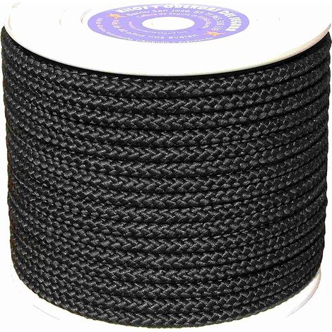 Cuerda Trenzada  06Mm Nylon Negro Mate Hyc 200 Mt (1/5)