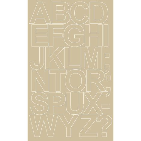Lettere adesive autoadesive, 12 cm, beige lucide