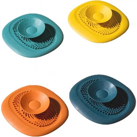 4 Protections Drain Silicone Ventouse Évier Baignoire (1/5)