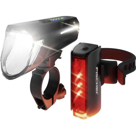 FISCHER FAHRRAD Kit d'éclairage de vélo PLUS 110 + TWIN STOP LED noir (1/5)