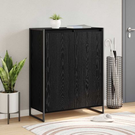 vidaXL  Shoe Cabinet  Black Oak 79 x 36 x 100 cm Engineered Wood