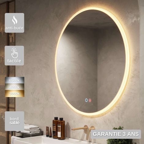Miroir Salle de Bain LED Réglable Ø60cm - Commandes Tactiles & Anti-Buée - ATENAS LEDIMEX (1/5)